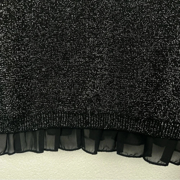 Black & Silver Sparkle Sweater Size Girls L (10/12) - Picture 7 of 7
